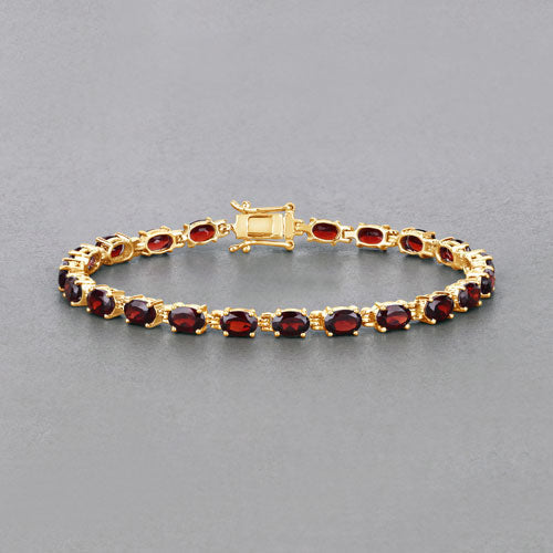 11.22 Carat Genuine Garnet .925 Sterling Silver Bracelet  DestGlow