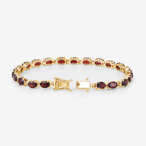 11.22 Carat Genuine Garnet .925 Sterling Silver Bracelet  DestGlow