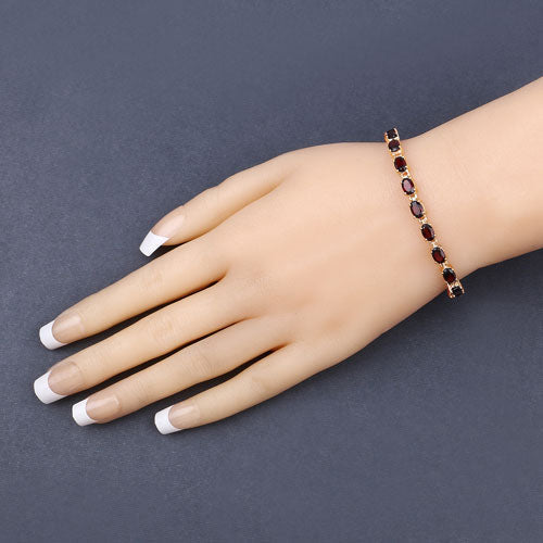11.22 Carat Genuine Garnet .925 Sterling Silver Bracelet  DestGlow