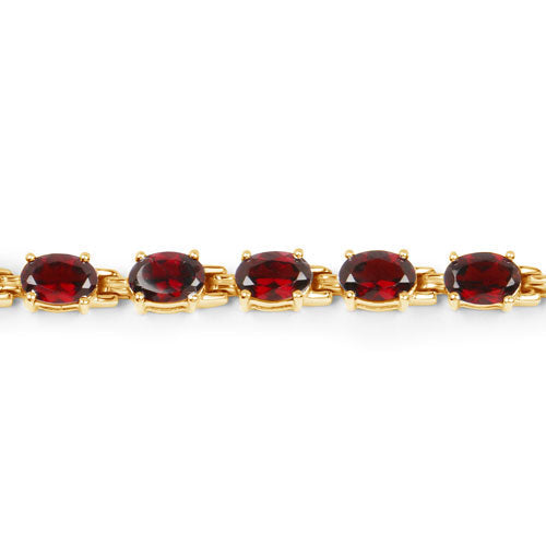 11.22 Carat Genuine Garnet .925 Sterling Silver Bracelet  DestGlow