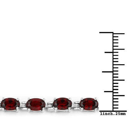 11.22 Carat Genuine Garnet .925 Sterling Silver Bracelet  DestGlow
