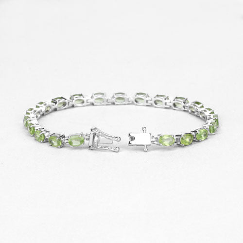 8.61 Carat Genuine Peridot .925 Sterling Silver Bracelet by Bids.com