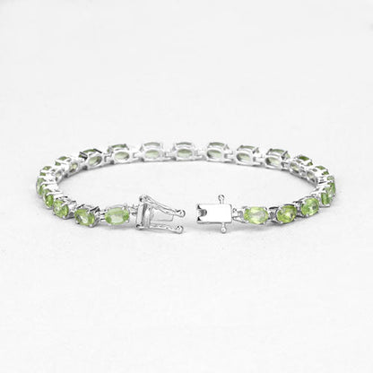 8.61 Carat Genuine Peridot .925 Sterling Silver Bracelet by Bids.com