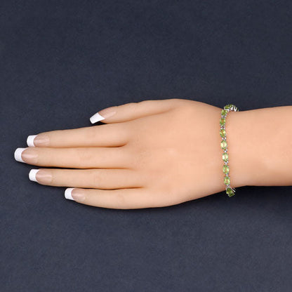 8.61 Carat Genuine Peridot .925 Sterling Silver Bracelet by Bids.com