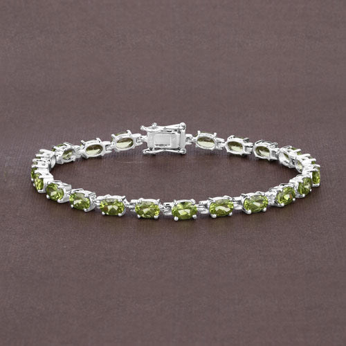 8.61 Carat Genuine Peridot .925 Sterling Silver Bracelet by Bids.com