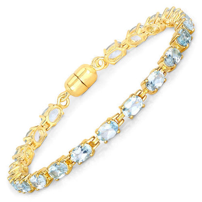 10.20 Carat Genuine Blue Topaz .925 Sterling Silver Bracelet by Bids.com