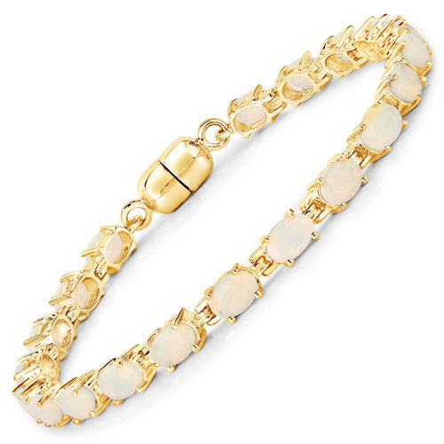 5.28 Carat Genuine Ethiopian Opal .925 Sterling Silver Bracelet by Bids.com