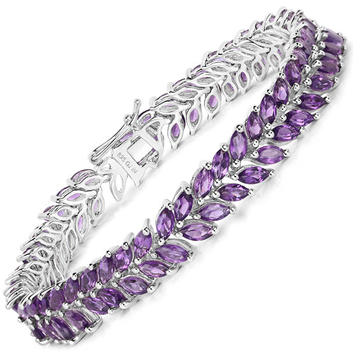 13.80 Carat Genuine Amethyst .925 Sterling Silver Bracelet by Bids.com