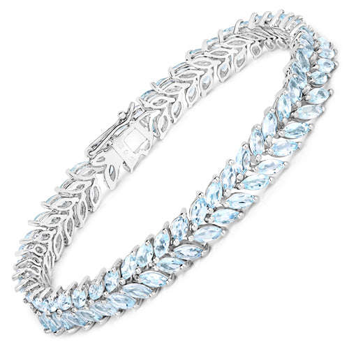 15.04 Carat Genuine Blue Topaz .925 Sterling Silver Bracelet by Bids.com