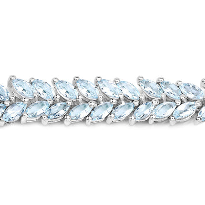 15.04 Carat Genuine Blue Topaz .925 Sterling Silver Bracelet by Bids.com