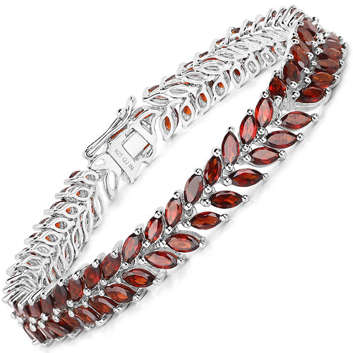 18.40 Carat Genuine Garnet .925 Sterling Silver Bracelet by Bids.com