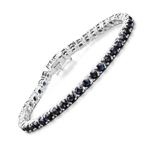 8.36 Carat Genuine Blue Sapphire .925 Sterling Silver Bracelet by Bids.com
