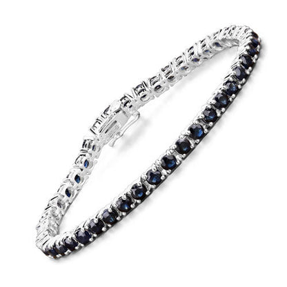 8.36 Carat Genuine Blue Sapphire .925 Sterling Silver Bracelet by Bids.com