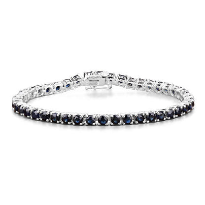 8.36 Carat Genuine Blue Sapphire .925 Sterling Silver Bracelet by Bids.com