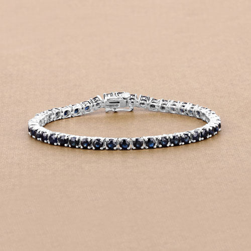8.36 Carat Genuine Blue Sapphire .925 Sterling Silver Bracelet by Bids.com