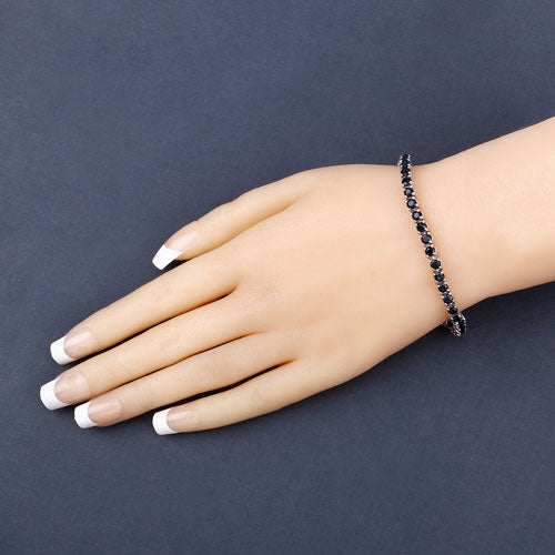 8.36 Carat Genuine Blue Sapphire .925 Sterling Silver Bracelet by Bids.com