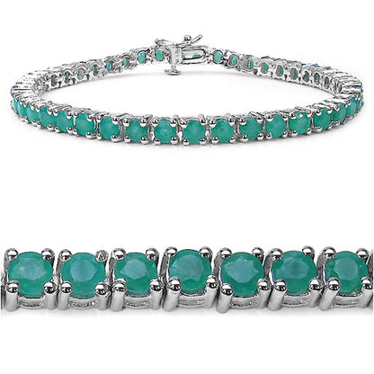 7.48 Carat Genuine Emerald .925 Sterling Silver Bracelet by Bids.com