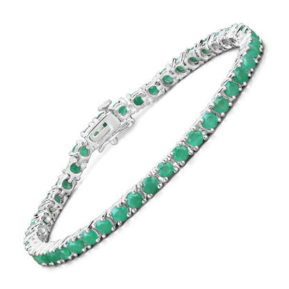 7.48 Carat Genuine Emerald .925 Sterling Silver Bracelet by Bids.com