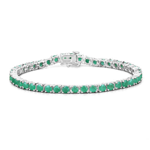 7.48 Carat Genuine Emerald .925 Sterling Silver Bracelet by Bids.com