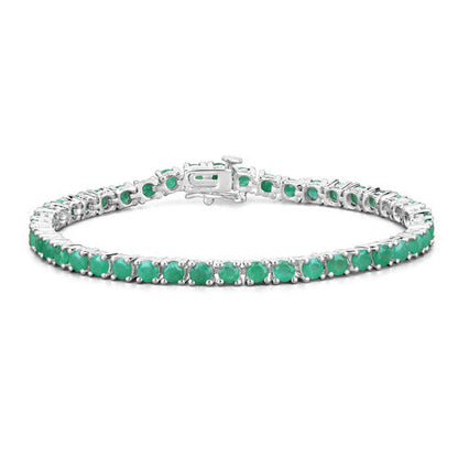 7.48 Carat Genuine Emerald .925 Sterling Silver Bracelet by Bids.com