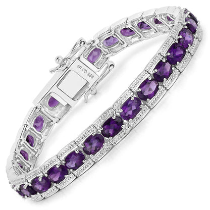 12.18 Carat Genuine Amethyst .925 Sterling Silver Bracelet by Bids.com