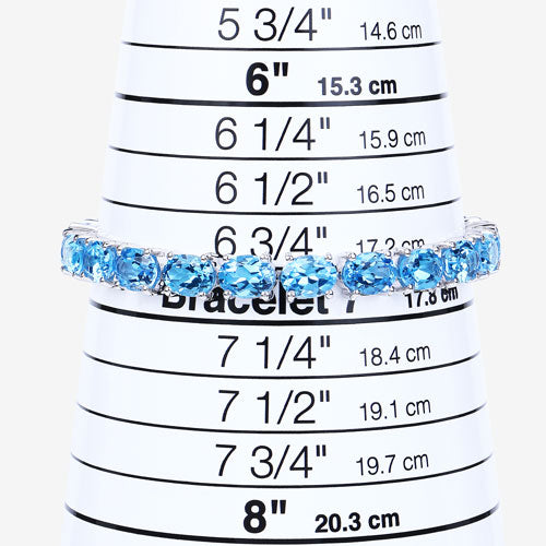 35.20 Carat Genuine Swiss Blue Topaz .925 Sterling Silver Bracelet by Bids.com