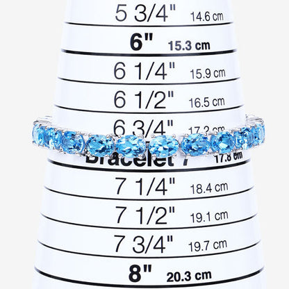 35.20 Carat Genuine Swiss Blue Topaz .925 Sterling Silver Bracelet by Bids.com