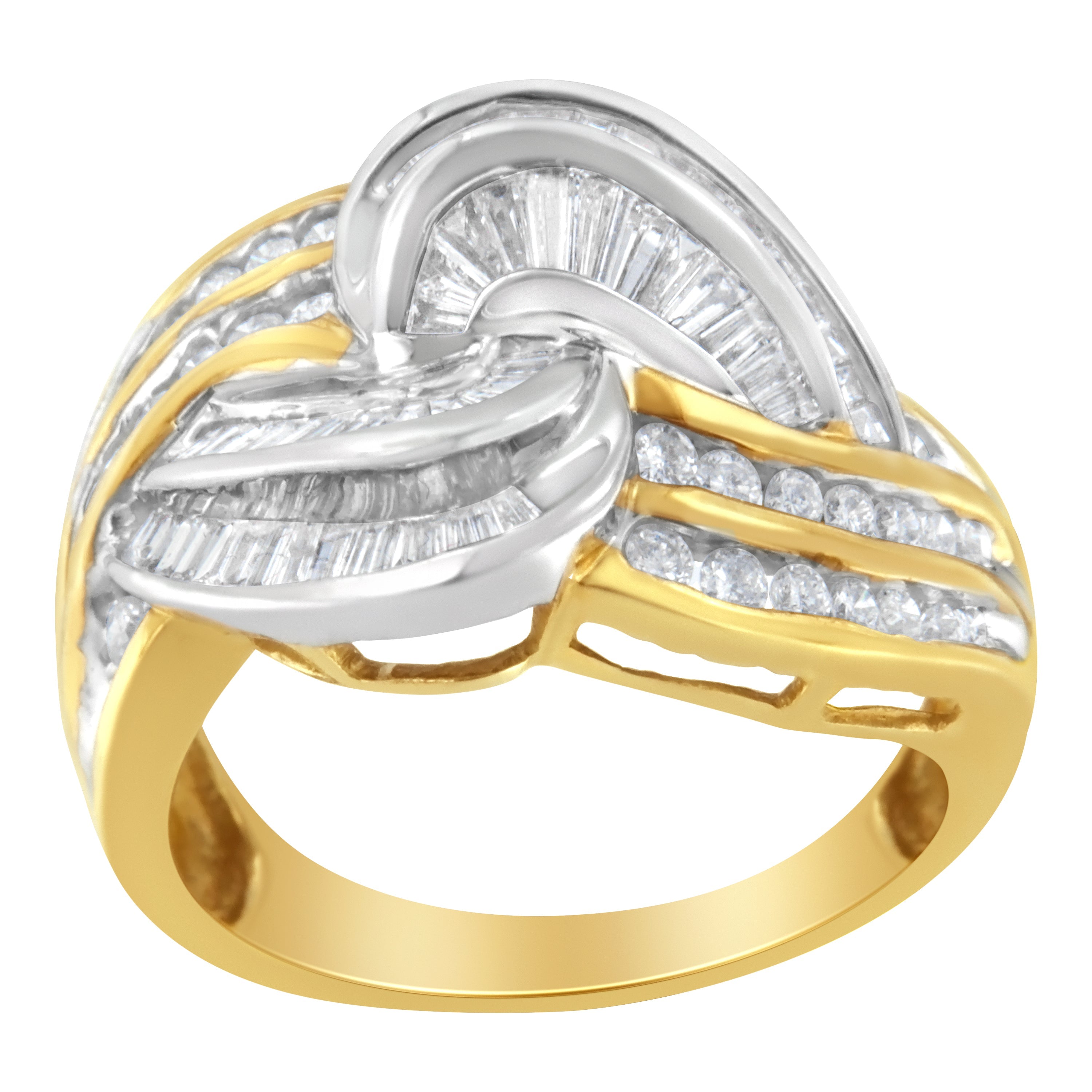 10KT Two-Toned Gold Diamond Bypass Ring (1 cttw, H-I Color, SI1-SI2 Clarity) by Bids.com