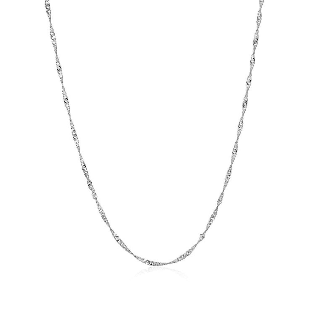 10k White Gold Singapore Chain(1.50 mm)  DestGlow