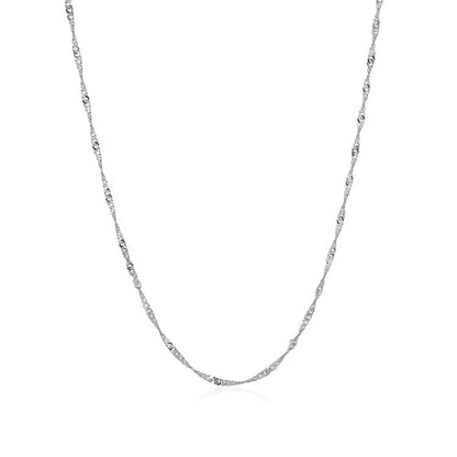 10k White Gold Singapore Chain(1.50 mm)  DestGlow