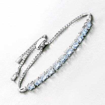 2.20 Carat Genuine Aquamarine .925 Sterling Silver Bracelet by Bids.com