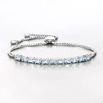 2.20 Carat Genuine Aquamarine .925 Sterling Silver Bracelet by Bids.com