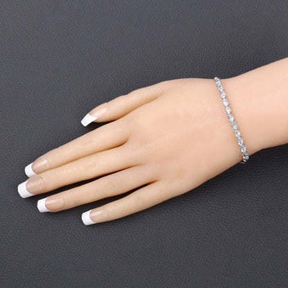 2.20 Carat Genuine Aquamarine .925 Sterling Silver Bracelet by Bids.com