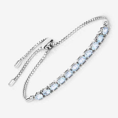 2.20 Carat Genuine Aquamarine .925 Sterling Silver Bracelet by Bids.com