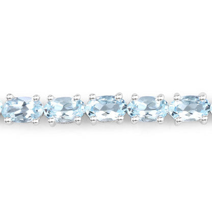 2.20 Carat Genuine Aquamarine .925 Sterling Silver Bracelet by Bids.com