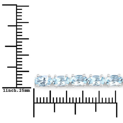 2.20 Carat Genuine Aquamarine .925 Sterling Silver Bracelet by Bids.com