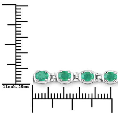 3.78 Carat Genuine Emerald .925 Sterling Silver Bracelet  DestGlow