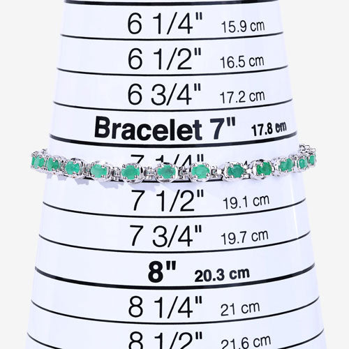 3.78 Carat Genuine Emerald .925 Sterling Silver Bracelet  DestGlow