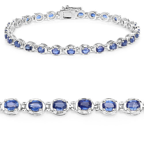 7.02 Carat Genuine Kyanite .925 Sterling Silver Bracelet  DestGlow