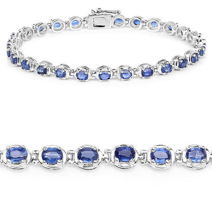 7.02 Carat Genuine Kyanite .925 Sterling Silver Bracelet  DestGlow