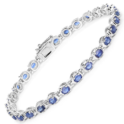 7.02 Carat Genuine Kyanite .925 Sterling Silver Bracelet  DestGlow