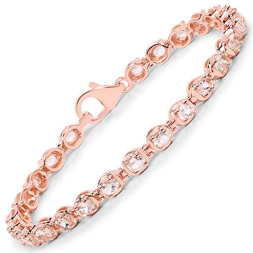 3.75 Carat Genuine Morganite .925 Sterling Silver Bracelet by Bids.com