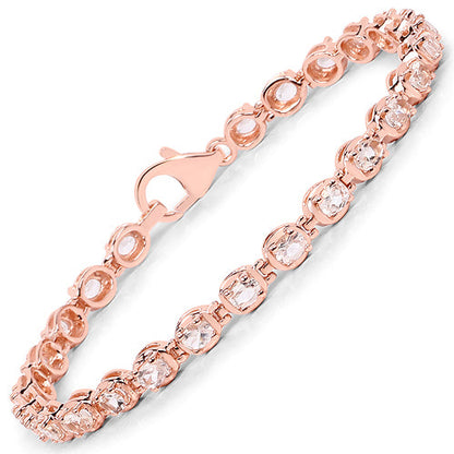 3.75 Carat Genuine Morganite .925 Sterling Silver Bracelet by Bids.com