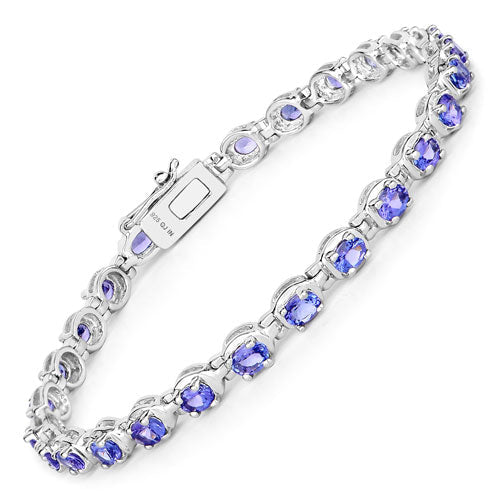 4.59 Carat Genuine Tanzanite .925 Sterling Silver Bracelet  DestGlow