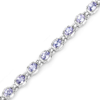 4.59 Carat Genuine Tanzanite .925 Sterling Silver Bracelet  DestGlow