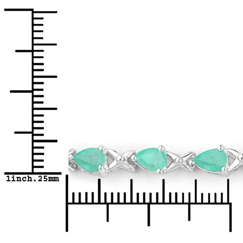 3.08 Carat Genuine Emerald .925 Sterling Silver Bracelet  DestGlow