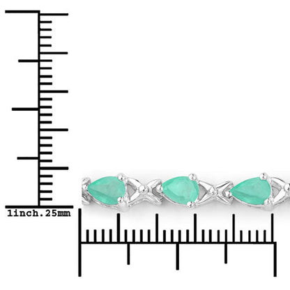 3.08 Carat Genuine Emerald .925 Sterling Silver Bracelet  DestGlow