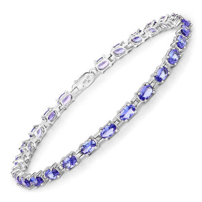 6.25 Carat Genuine Tanzanite .925 Sterling Silver Bracelet  DestGlow