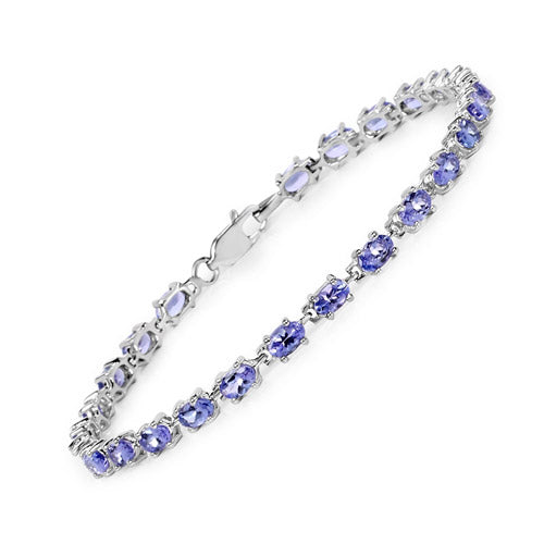 6.25 Carat Genuine Tanzanite .925 Sterling Silver Bracelet  DestGlow