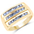 14K Yellow Gold Plated 1.05 Carat Genuine Blue Sapphire .925 Sterling Silver Ring by Bids.com